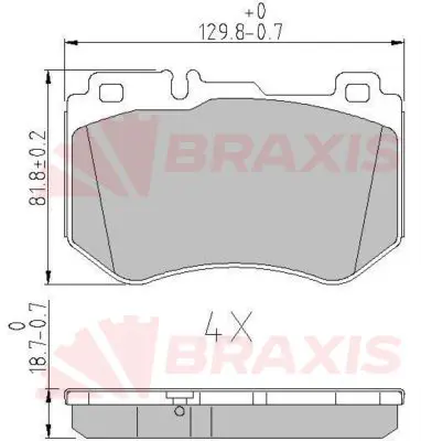 BRAXIS AA0626 Fren Balatası On C-Class W205 14> S205 14> C205 15> A205 16> 