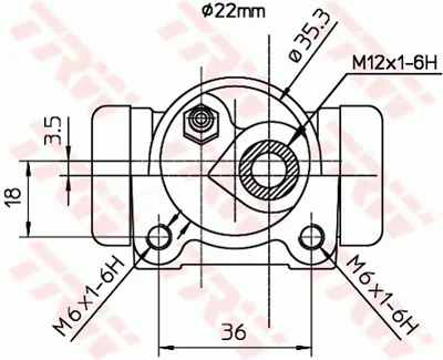 TRW BWH115 Fren Sılındırı Sag R21 Manager 22,2mm 