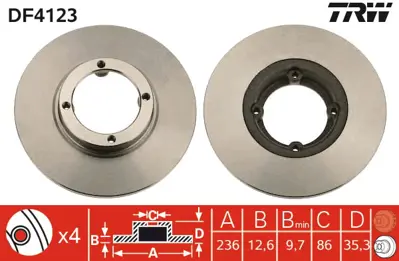 TRW DF4123 On Fren Dısk Aynası Havalı 236mm Matız 98> 