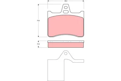 TRW GDB1284 Arka Balata Dısk Cıtroen Xantıa 1,8ı 1,8ı 16v 2,0ı 16v (95 98) / (75x83x15,5) 