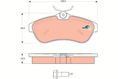 TRW GDB1496 On Fren Balatası C2 C3 1,4 1,6 Hdı 16v (90hp) 16v,1,6 16v,1,6hdı 1,6 Vtr 03> 