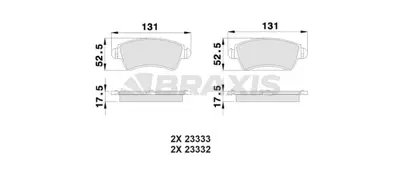 BRAXIS AB0024 On Fren Balatası P206 Gtı Ew10j4 (2.0 16v) Tu5jp4 (1.6 16v) P306 Xsara 1.6 8v 1.9 (Celık Segmanlı) 