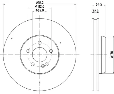 BOSCH 0986479H41 Fren Dıskı On X253 15> W213 16> C253 15> C257 18> 4212812
