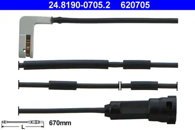 BRAXIS AF1132 Fren Balatası Asınma Sensoru On Opel Astra F/Calıbra A/Vectra A >05 Uzunluk: 660 Mm 1238348