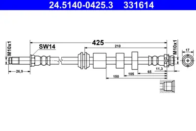 BRAXIS AH0911 On Fren Hortumu  Sag/Sol Volvo V40 (525, 526)  12> 31317910
