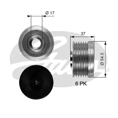 GATES OAP7034 Alternator Kasnagı (Bılyalı) Berlıngo Iı Jumper Iı Xsara Ducato Iı Boxer Iı Partner Iı C5 P307 