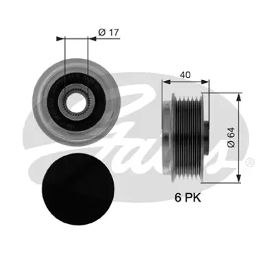 GATES OAP7037 Alternator Kasnagı (Rulmanlı) Astra G H Corsa C D Merıva Zafıra 1.7cdtı Combo 1.7cdtı 16v 6204889