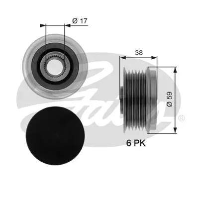 GATES OAP7039 Alternator Kasnagı Astra H Combo C Corsa C D Merıva 1,3 Cdtı Doblo Grande Punto Lınea 1,3 Multıjet 51854915