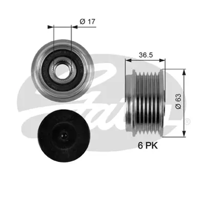 GATES OAP7051 Alternator Kasnagı (Rulmanlı) Focus (01 04) Focus Iı (04 ) Mondeo Iv (07 ) Connect (02 ) 1,8tdcı 