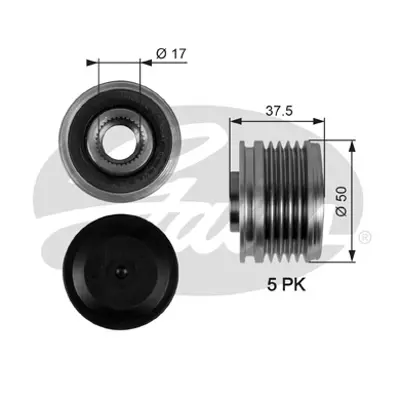 GATES OAP7053 Alternator Kasnagı Mercedes A-Class W168 98>04 W169 04>12 Vaneo 414 02>05 , Mıtsubıshı Colt 1,5 Dıd  MN960267