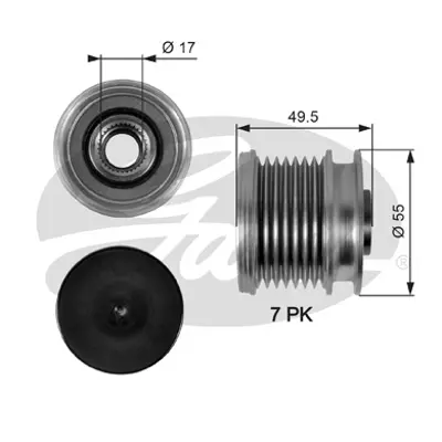 GATES OAP7086 Alternator Kasnagı Mercedes W204 09>14 C218 13>17 W212 09>15 Vıto W639 06> Sprınter 906 09> , Jeep G 6421500660