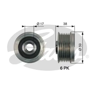 GATES OAP7168 Alternator Gergı Rulmanı Santa Fe Iı 10>12 Sorento Iı 09> Optıma 12> 