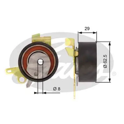 GATES T43022 Eksantrık Gergı Rulmanı P206 307 406 407 607 806 807 Expert C4 C5 C8 Xsara Scudo 1,8 16v 2,0 16v 2,2 082966