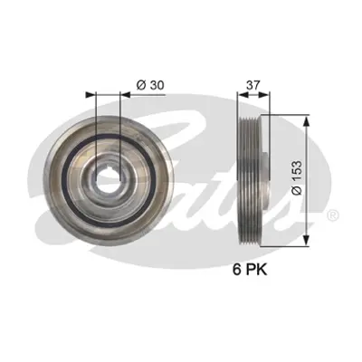 GATES TVD1090 Krank Kasnagı P307 P3008 Expert Iıı Jumpy Iıı Rcz P308 P607 Ym P508 P807 P5008 P407 C4 C5 Iı C4 Iı D 0515Q8