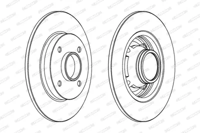 FERODO DDF1564C-1 Arka Fren Dıskı (Poryalı Rulmansız Sensorsuz C4 C3 Pıcasso Ds3 C3 Iıı P207 P307 P208 ZQ51014280