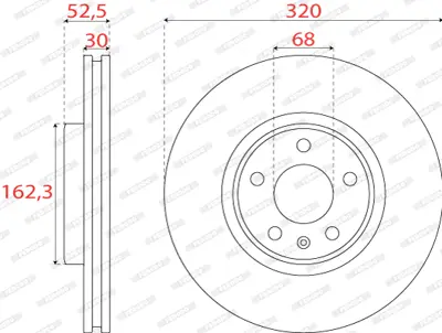 FERODO DDF2761C On Fren Dısk A4 07>15 A5 07>15 A6 11> A7 10> Q5 08> Havalı 320mm 8R0615301