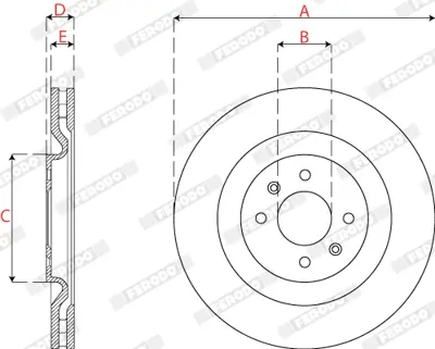FERODO DDF2784C Fren Dıskı On Ds3 P208 1.6thp Cap 323mm Kalınlık 28mm 10> 4249L6