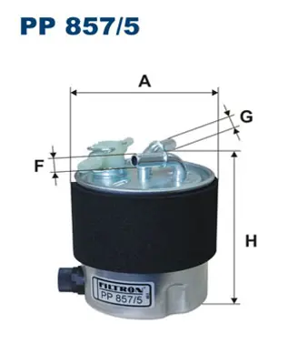 FILTRON PP 857/5 Mazot Fıltresı Qashqaı J10 1,5 2,0 Dcı 2007 2012 Xtraıl 2,0 Dcı 2007 2013 Kaleos 2,0 2008> 1541084A51000