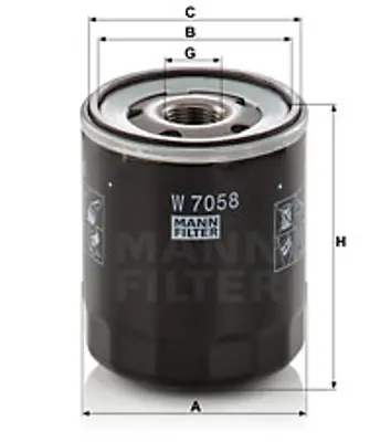 MANN FILTER W7058 Yag Filitresi Opel Corsa F 1,2 Berlıngo C4 C5 Partner Jumpy Ducato P206 P306 P307 P407 1.4 / 1.6 / 1. 