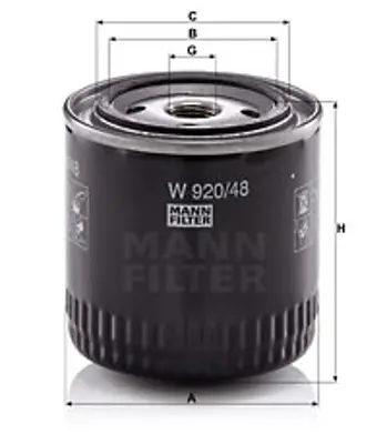MANN FILTER W920/48 Yag Filitresi Nıssan Navara 2005 2010 Xtraıl 2001 2007 Patfınder 2006> Skystar Yd25 