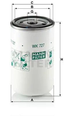 MANN FILTER WK727 Yakıt Filitresi Renault Kerax 400 00> Magnum 420 92>96 Mıdlum 210 00>  
