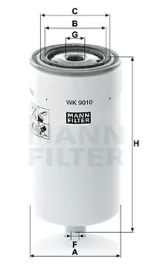 MANN FILTER WK9010 Mazot Su Ayırıcı Filitresi Daf Lf45 06> Lf55 06> / Otokar Sultan 185 06> 