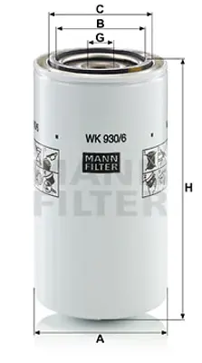 MANN FILTER WK930/6X Yakıt Filitresi (Mazot) Cummıns Qsc Qsl Jcb Kamtsu New Holland 