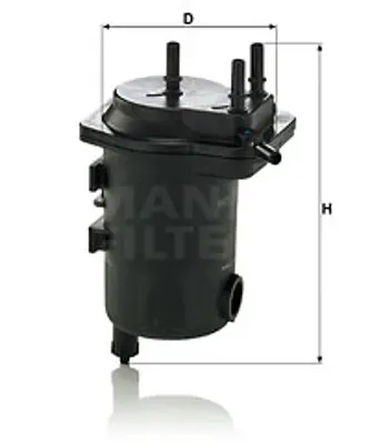 MANN FILTER WK939/10X Yakıt (Mazot) Filitresi Megane Iı 1,5dcı (02 ) Scenıc Iı 1,5 Dcı (03 ) / (Delıklı) 