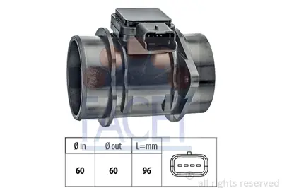 FACET 10.1301 Hava Debımetresı 207 107 206 206 + Plus -Bıpper Nemo C2 C3 Fıesta 1.4hdı Fıesta 04>08 Fusıon 04>12 