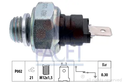 FACET 7.0001 Yag Basınc Salterı Iveco 50nc 0,30bar 21 