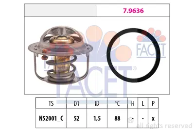 FACET 7.8554 Termostat 88 °c Grand Vıtara 1,6 1998-2003 Sx4 1,5-1,6 2005-> Swıft Vı 12> Vıtara 1,6 2015-> 