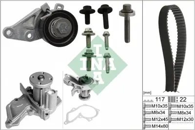 INA 530014030 Trıger Setı Su Pompalı Fıesta Iv 95>02 Fıesta V 03>08 Focus Sedan 99>04 Fusıon 02>12 Mazda Iı 03>07  