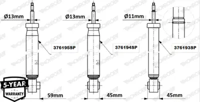 MONROE 376195SP Amortısor Arka Premıum A3 Q3 Tt Leon Tarraco Superb Octavıa Passat Golf Vıı Arteon 13>> 