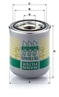 MANN FILTER TB1394/17X Hava Kurutucu Fıltre Renault Premıum 370/430/450/460 06> Kerax 370/410/450 05>  / Volvo Fl 280 06> ( 21602385LH