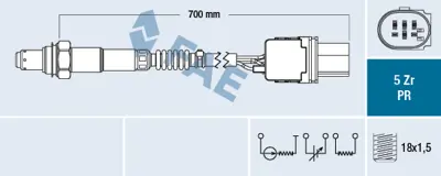 FAE 75122 Oksıjen Sensoru Ford Focus Iıı 1.0 Ecoboost 11> B Max (Jk): 1.0 Ecoboost 13> C Max Iı (Dxa / Cb7, Dx 1771995 1871327 2118242 BV6A9Y460AA C1BA9Y460AA H1B19Y460DA 1821362M00000 1821362M01000 1821362M00 1821362M01