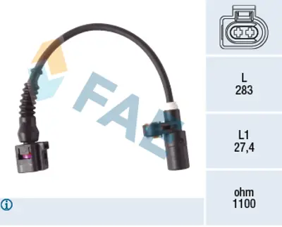 FAE 78279 Tekerlek Hız Sensoru Arka Sag Sol A3 97>03 Bora 99>05 Golf Iv 98>06 Leon 00>06 Toledo 99>04 Octavıa  1J0927807D 130927807D 6SKV014