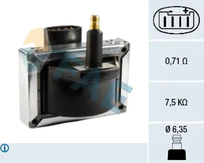 FAE 80263 Atesleme Bobını P106 P306 P405 Partner Berlıngo Ax Zx Tu1m (1,1 8v) Tu3 2 (1,4 8v Karburatorlu) P605 597045 96035284 597047 96010513 96041378 CL109 97530780 597043 CL108 93010513