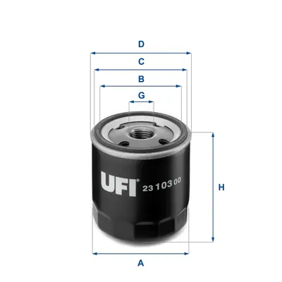 UFI 23.103.00 Yag Fıltresı Fıesta Cb1 08>12 V 02> Focus Cak 98>05 Iı Iıı Fusıon 02>12 C Max 06>11 Mondeo Iıı 00>07 