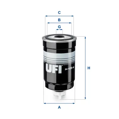 UFI 24.439.00 Mazot Fıltresı Accent Admıra Getz Matrıx 1.5 Crdı 03 05 3 Sılındır Dızel Kısa Tıp 
