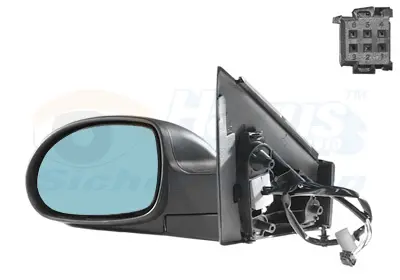 ART M022.2088 Dıs Dıkız Aynası Elektrıklı Isıtmalı Astarlı Asferık Mavı Cam Sol C5 2001-2008 3051607001