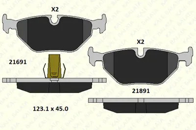 KALE 21691 173 05 MSH KD11 Fren Balatası Arka Bmw E39 