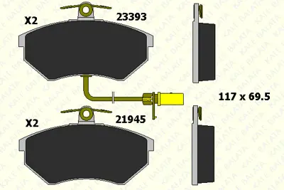 KALE 21945 196 15 ANS KD13 On Fren Balatası Passat A4 Exeo 94>05 