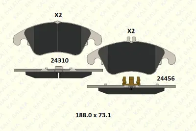 KALE 24310 194 05 KD11 Fren Balatası On W204 07>14 S204 07>14 C204 11> C218 11>17 W212 09>15 C207 09>16 