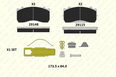 KALE 29148 340 05 On Fren Balatası Otokar Sultan 140s Comfort 