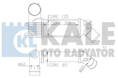 KALE 343600 Turbo Sogutucu Radyator (Intercoll) P406 P607 C5 Dw10ated (2,0hdı 8v) Dw12ted4 (2,2hdı 16v) Olcu: (2 