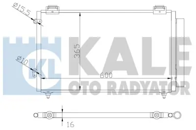 KALE 383100 Klıma Radyatoru Toyota Corolla 1.4 D4d 2.0 D4d Benzınlı 2003-2007 (608×347×16) 