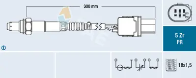 FAE 75059 Oksıjen Sensoru P207 308 3008 P2008 P508 P5008 C3 Iıı C4 C4 Pıcasso C5 Iıı C3 Pıcasso Ds3 Partner Te 