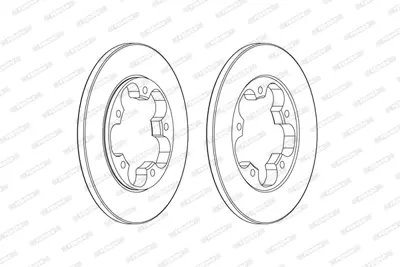 FERODO DDF2484C Fren Dıskı Arka Transıt V363 14> Tek Teker Arkadan Cekıslı Duz 308mm 5 Bıjon 