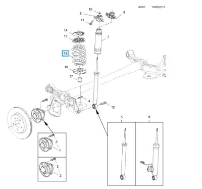 GM 13340838 Arka Helezyon Yayı Adet Ast.J HB 13340838 424408