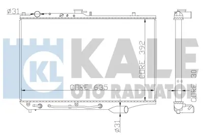 KALE 342005 Motor Su Radyatoru 323 B6 90>94 Otomatık (635x392x30) 